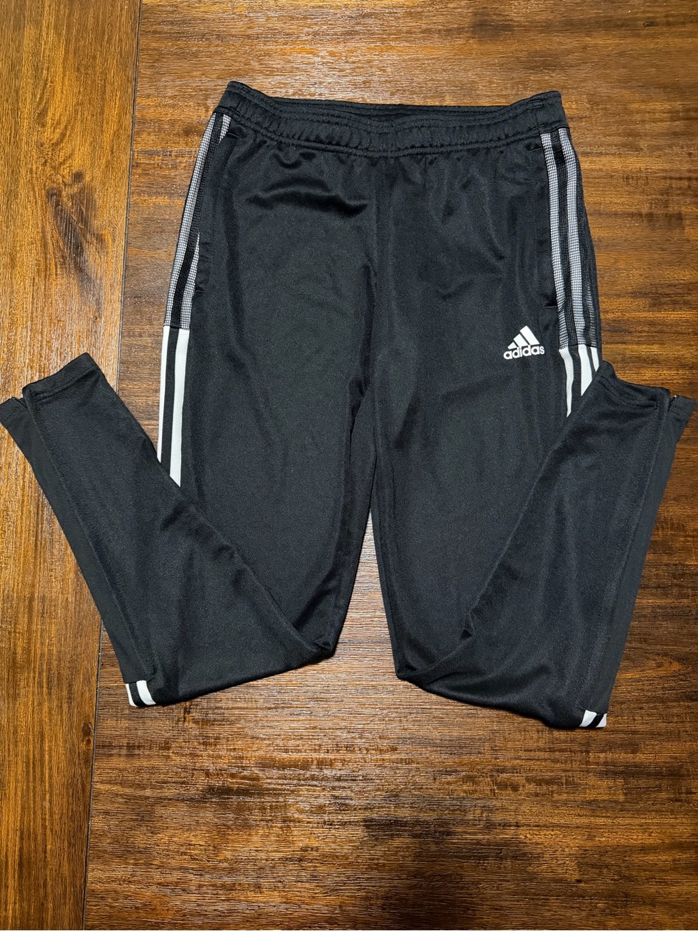adidas Black Jogger Sweatpants with White Stripes
